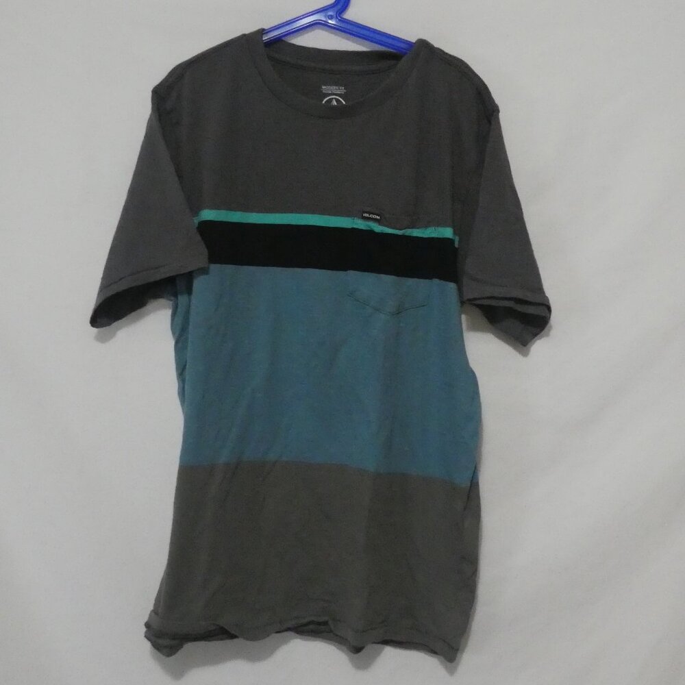 VOLCOM - Modern Fit | large - youth | Striped Short Sleeve Shirt W/ Pocket